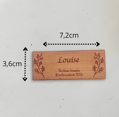 Personligt bordkort i træ - Louise