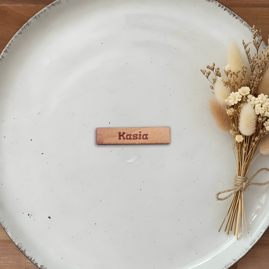 Personligt bordkort i træ - Kasia