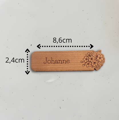 Personligt bordkort i træ – Johanne