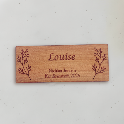 Personligt bordkort i træ - Louise