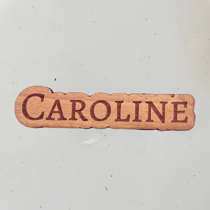Personligt bordkort i træ - Caroline