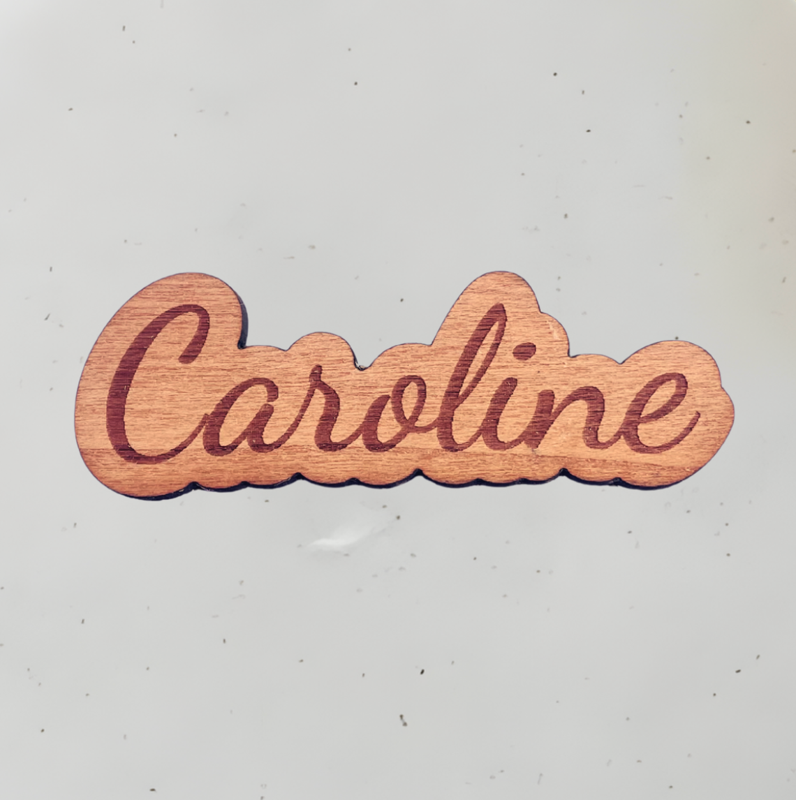 Personligt bordkort i træ - Caroline