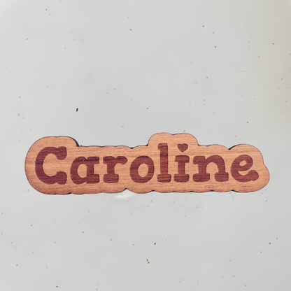 Personligt bordkort i træ - Caroline