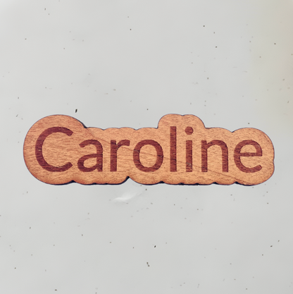 Personligt bordkort i træ - Caroline