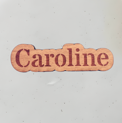 Personligt bordkort i træ - Caroline