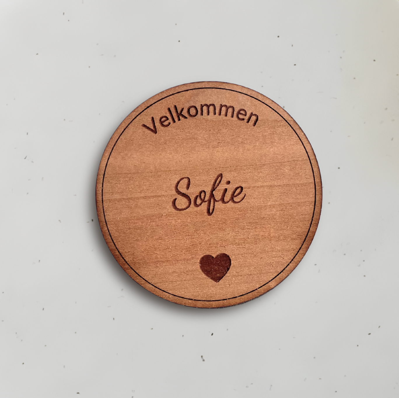 Personligt bordkort i træ - Sofie
