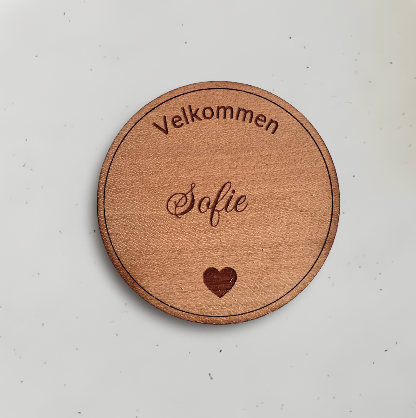Personligt bordkort i træ - Sofie