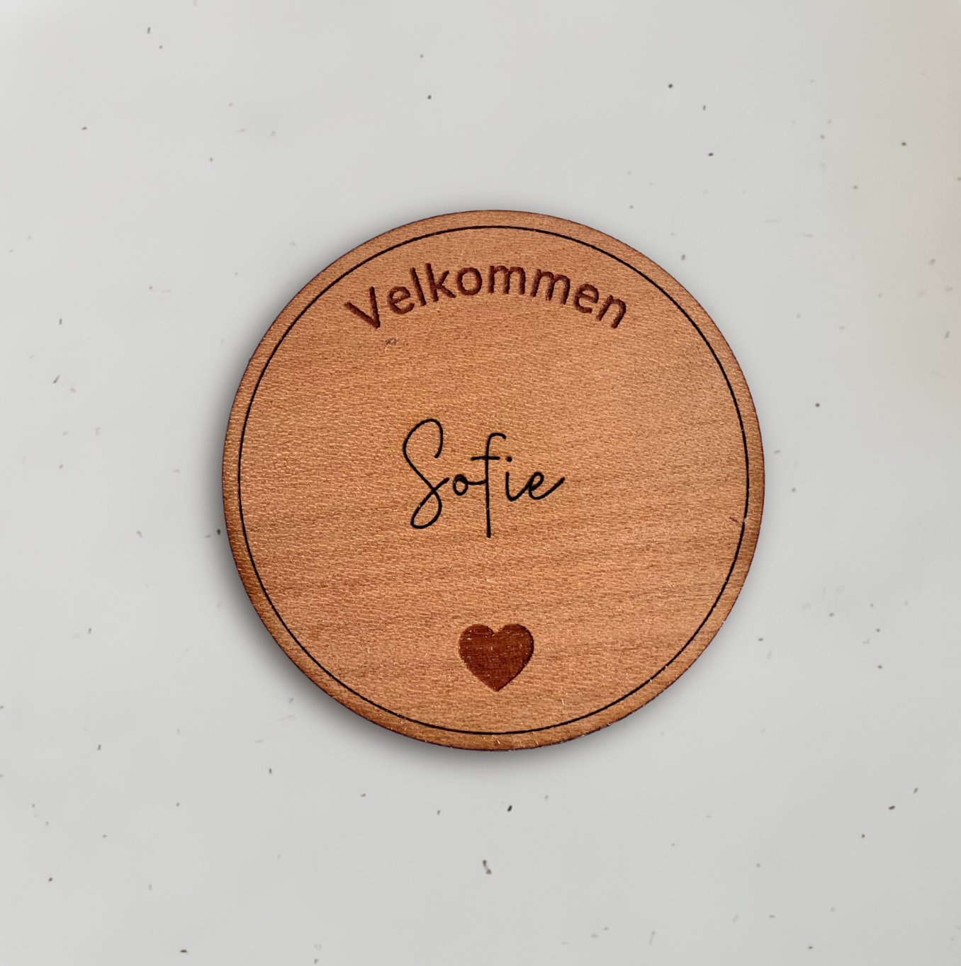 Personligt bordkort i træ - Sofie