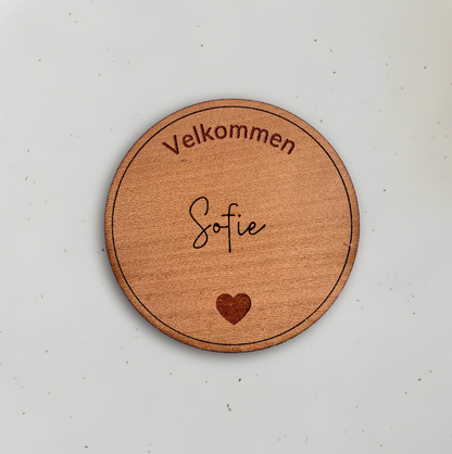 Personligt bordkort i træ - Sofie
