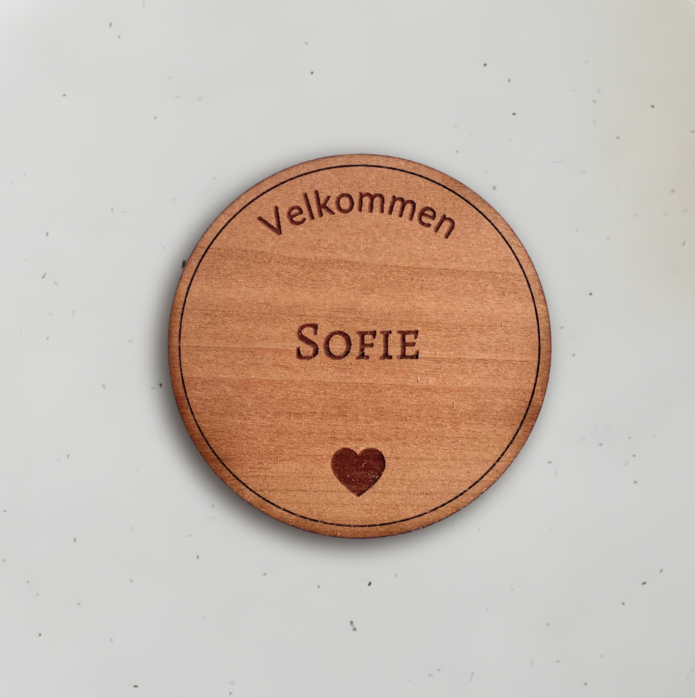 Personligt bordkort i træ - Sofie