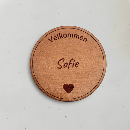 Personligt bordkort i træ - Sofie