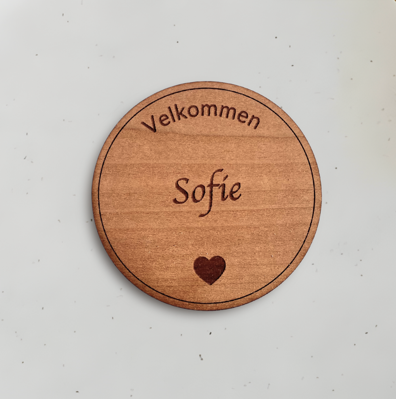Personligt bordkort i træ - Sofie