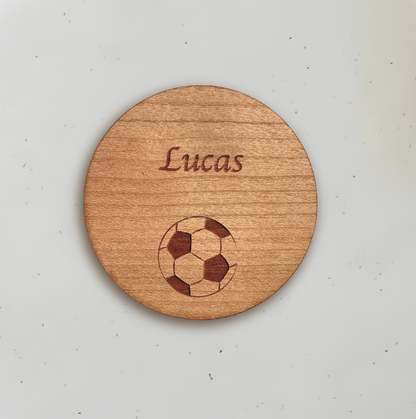 Personligt bordkort i træ - Lucas
